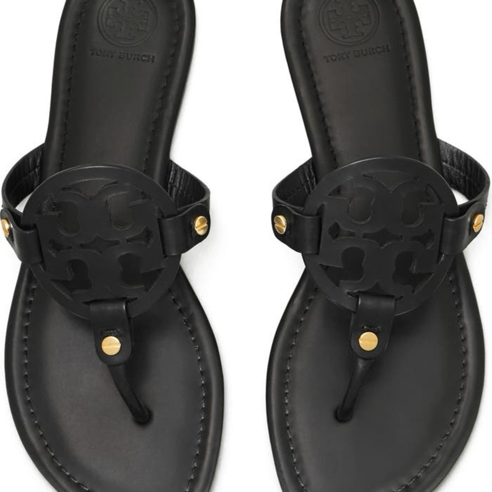 Tory Burch miller thong Black Sandals sz 9